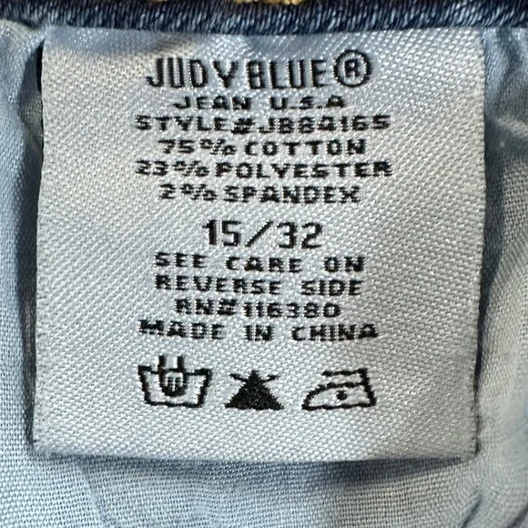Judy Blue Womens Skinny Fit Jeans 15-32 Blue Distressed 5 Pocket Stretch Denim